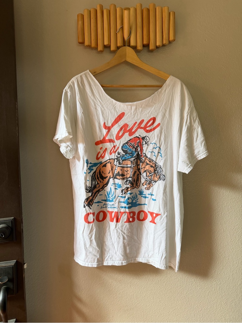 Love is a Cowboy Graphic Tee - White